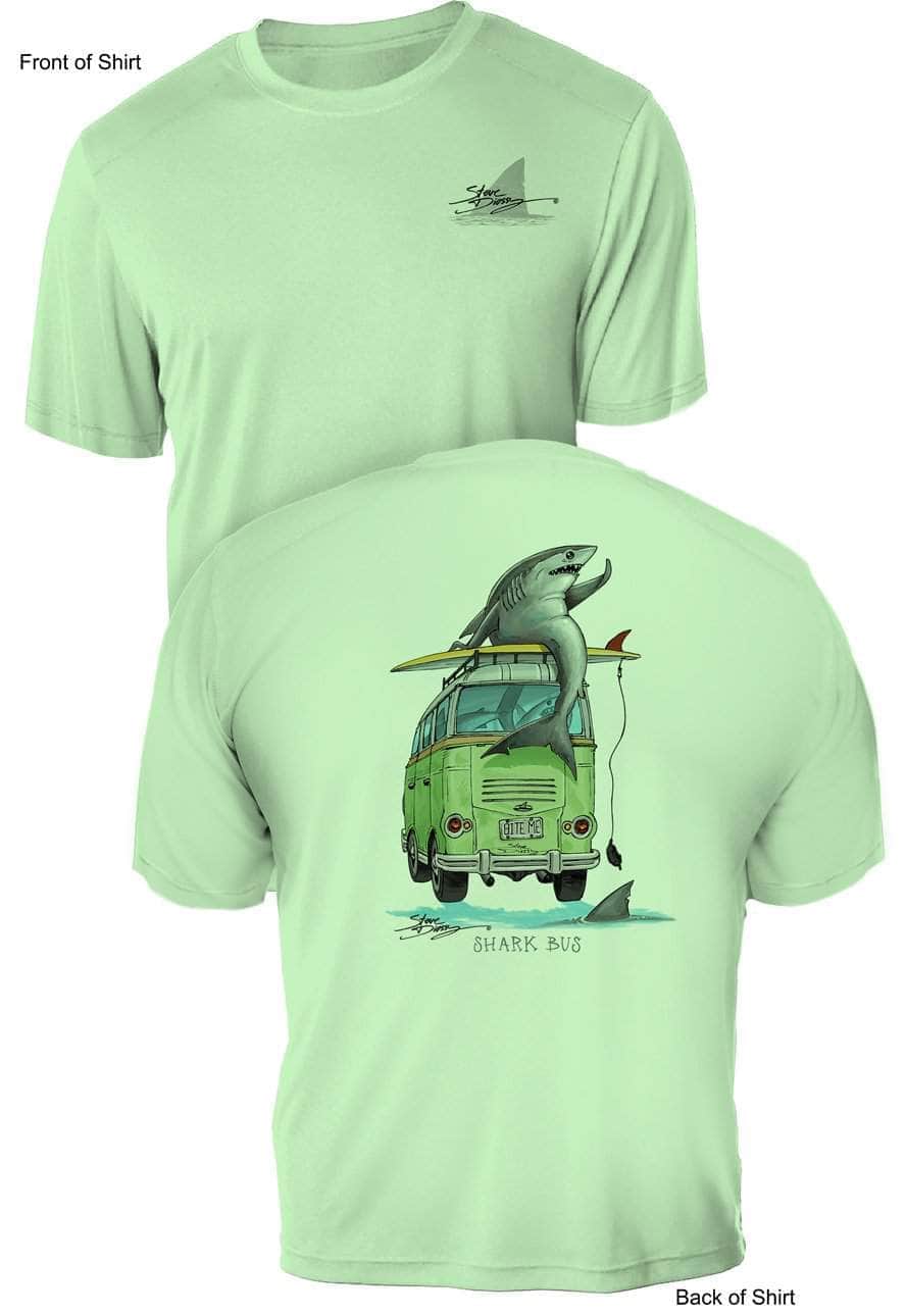 Shark Bus- UV Sun Protection Shirt - 100% Polyester - Short Sleeve UPF 50